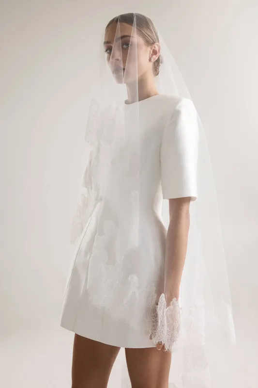 Edith Lace Trim Veil by KYHA