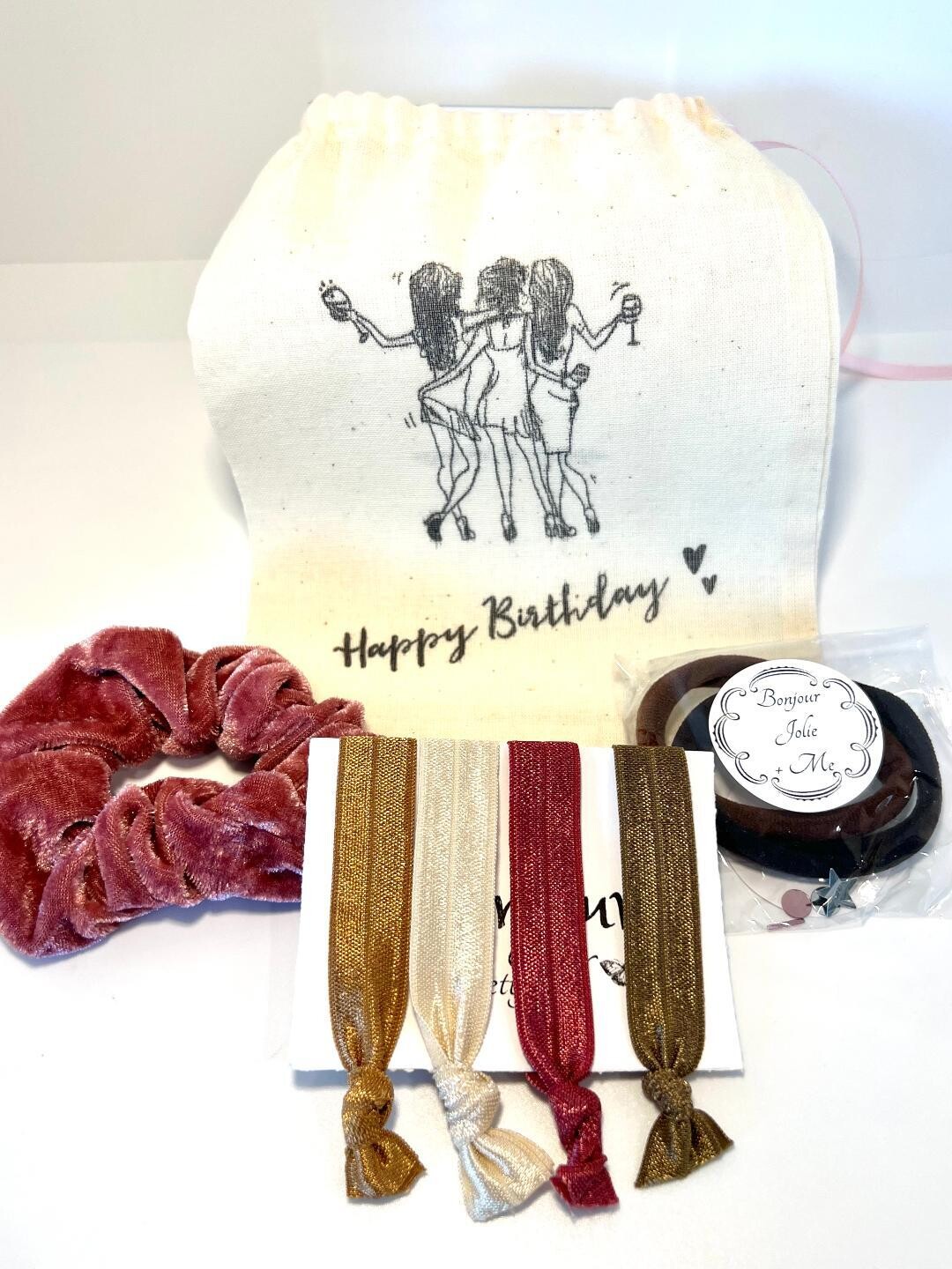 Bonjour Happy Birthday Mini Pouch - Rich Tones