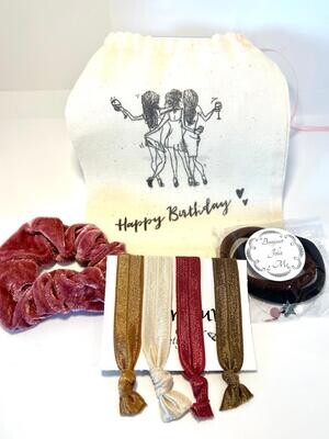 Bonjour Happy Birthday Mini Pouch - Rich Tones