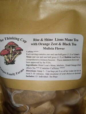 Tea Rise &amp; Shine Lions Mane Mullein Flower Contains Caffeine
