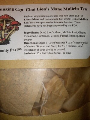 Tea Herbal Chai Lions Mane Mullein Flower