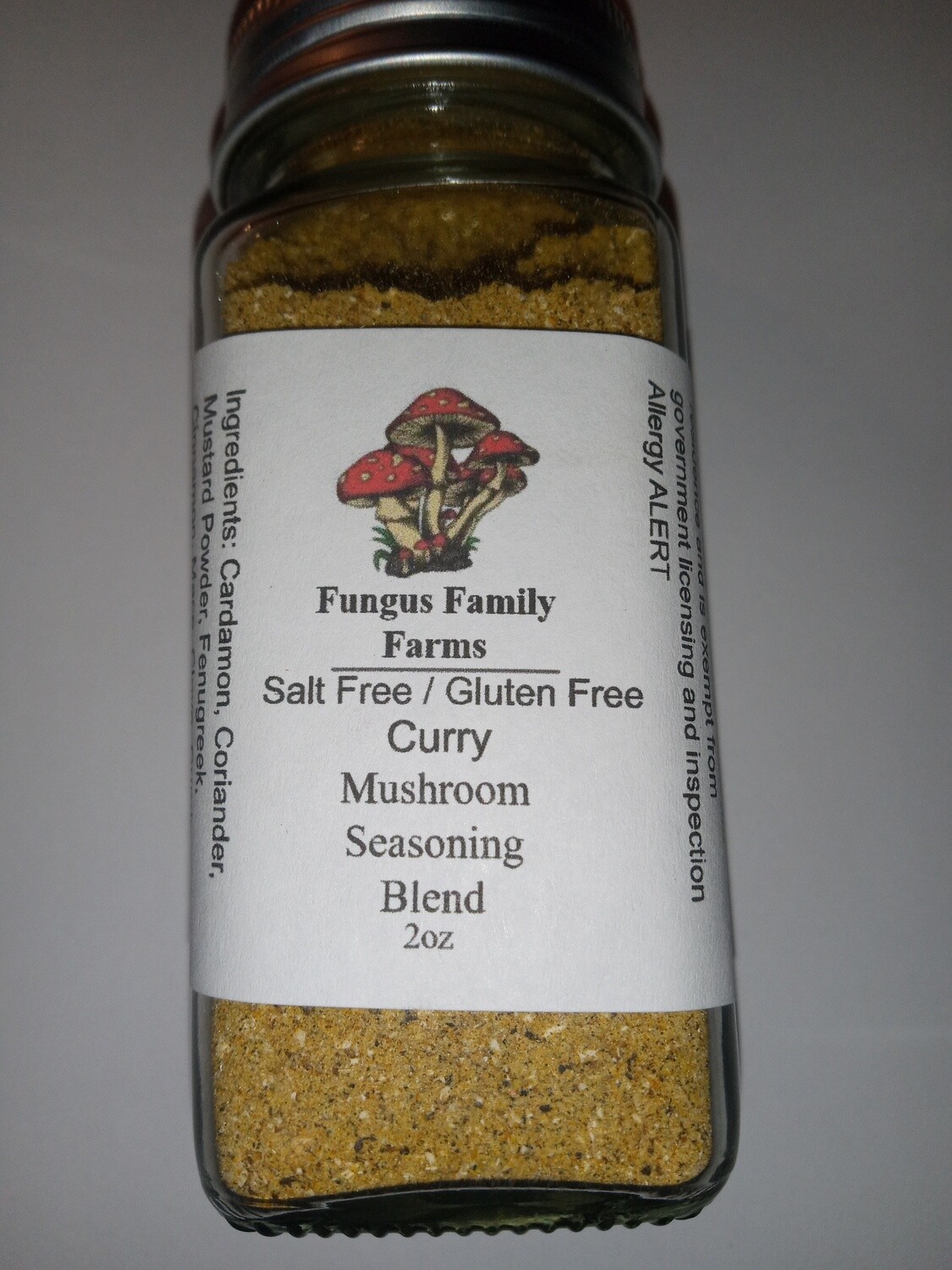 Mushroom Seasoning Curry, Salt Free, Gluten Free