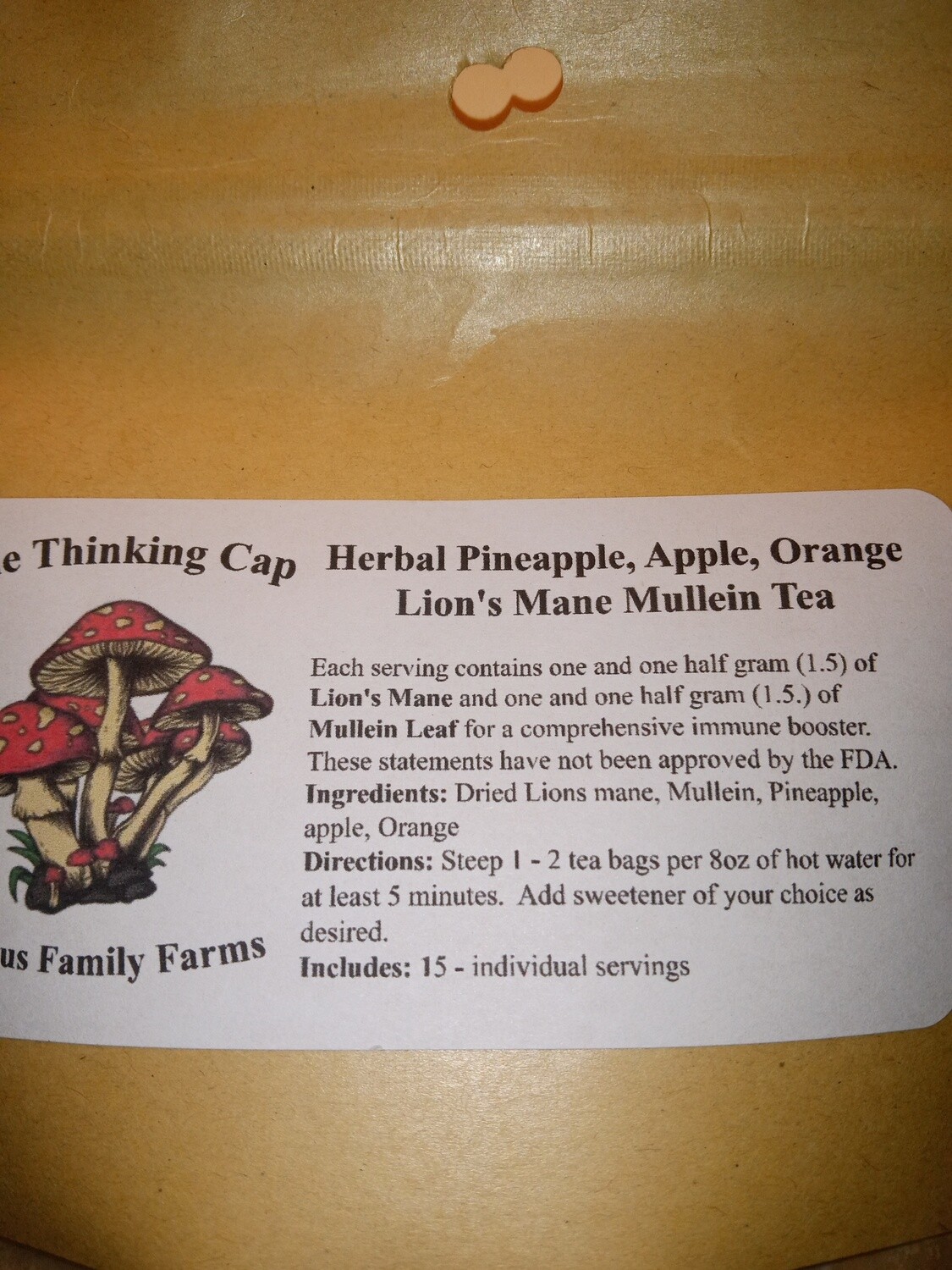 Tea Herbal Pineapple Apple Orange Lions Mane Mullein Flower
