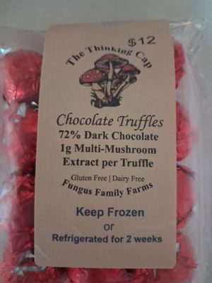 Multi-Mushroom  Dark Chocolate Truffles, Non Dairy