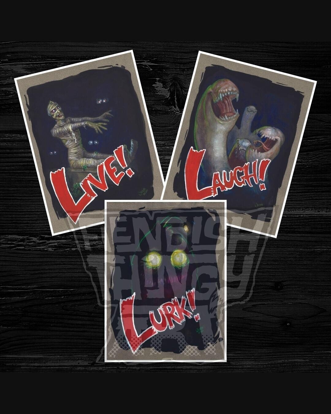 Live Laugh Lurk - Set of 3 8x10 Prints