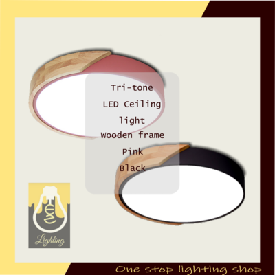 3 tone LED Ceiling light with Wood Frame