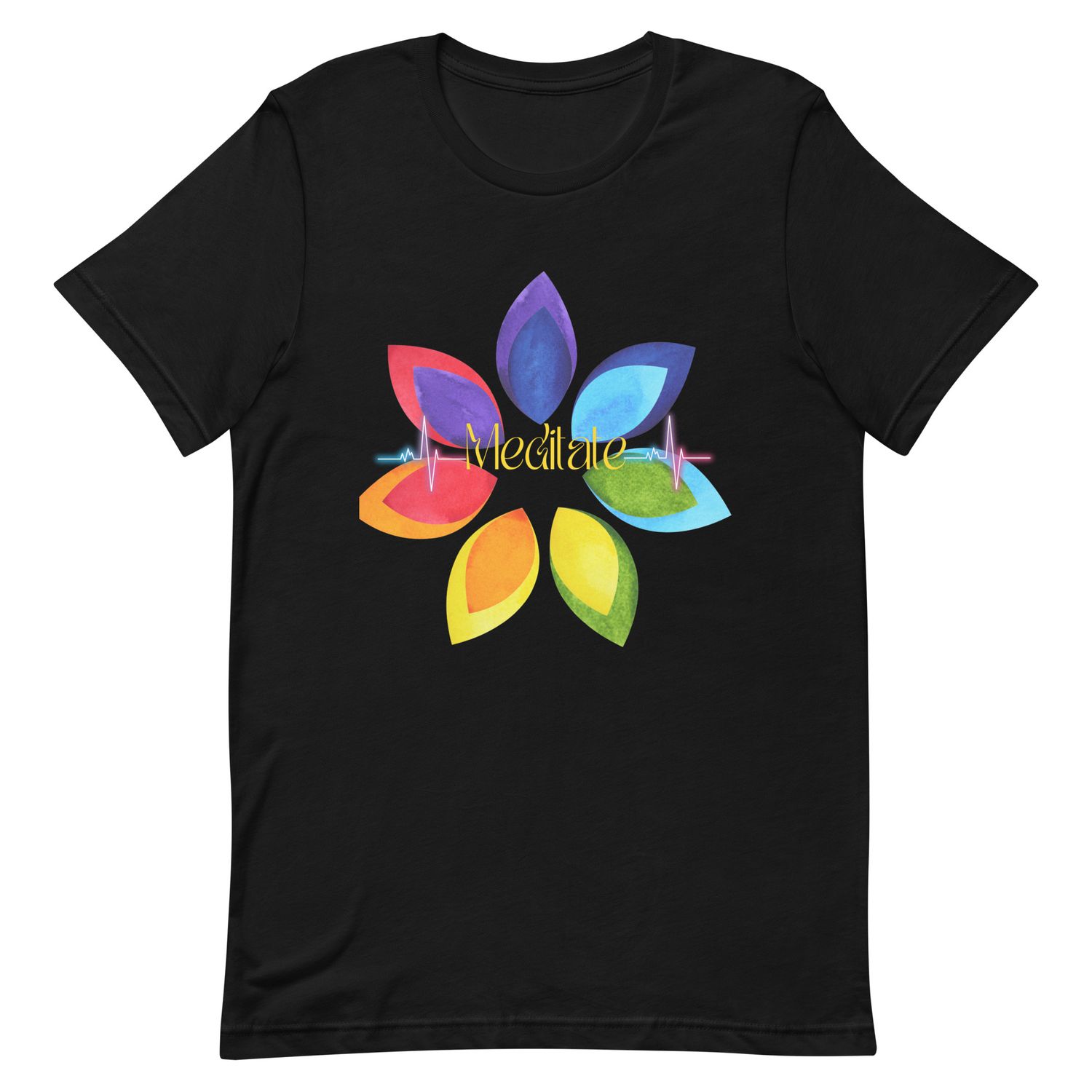 Colorful Meditate Unisex Short Sleeve T-Shirt
