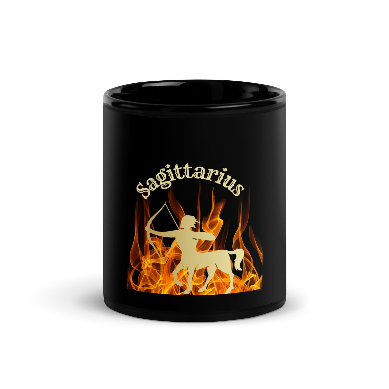Sagittarius Astrology Black Glossy Mug