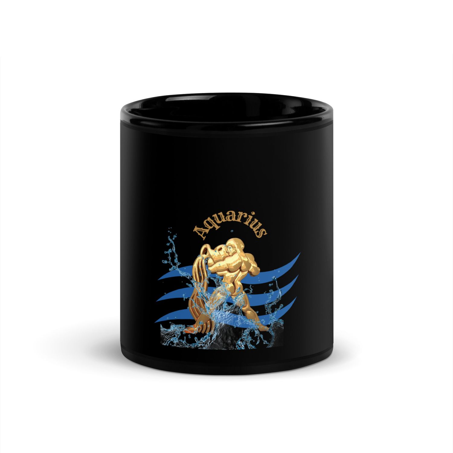 Aquarius Astrology Black Glossy Mug