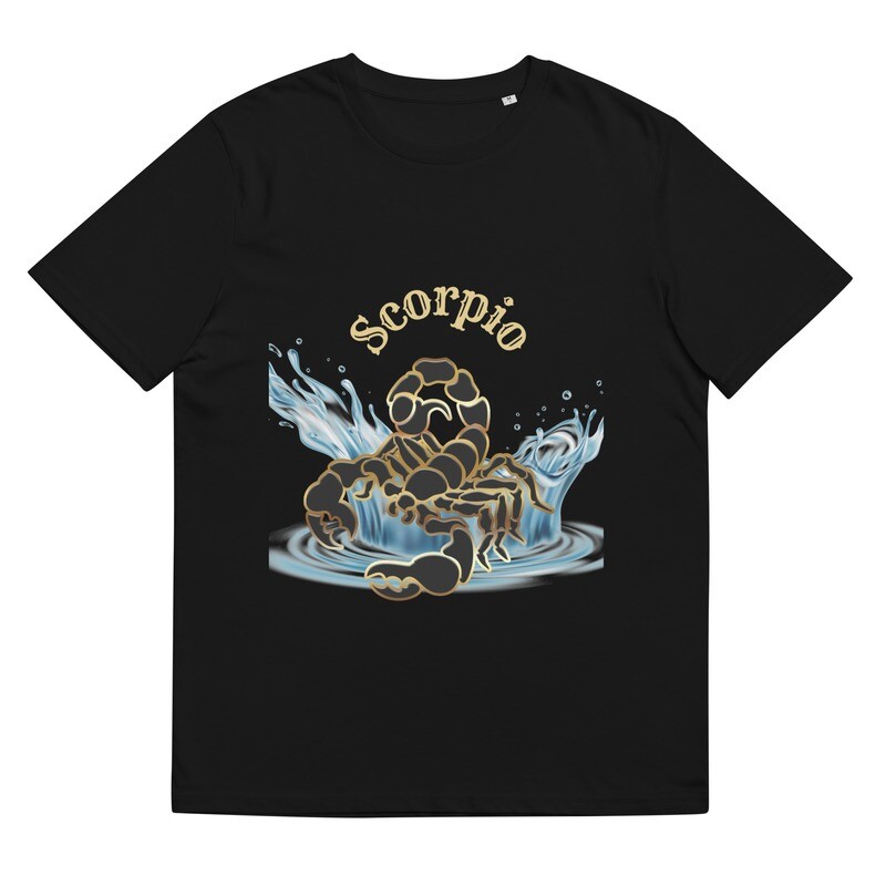Scorpio Short Sleeve Organic Cotton T-Shirt: “Intense, magnetic, unapologetically you.”