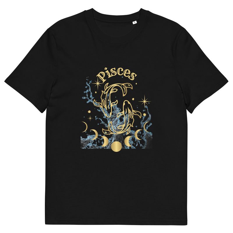 Pisces  Short Sleeve Organic Cotton  T-Shirt: “Flow through life with creativity and grace.”
