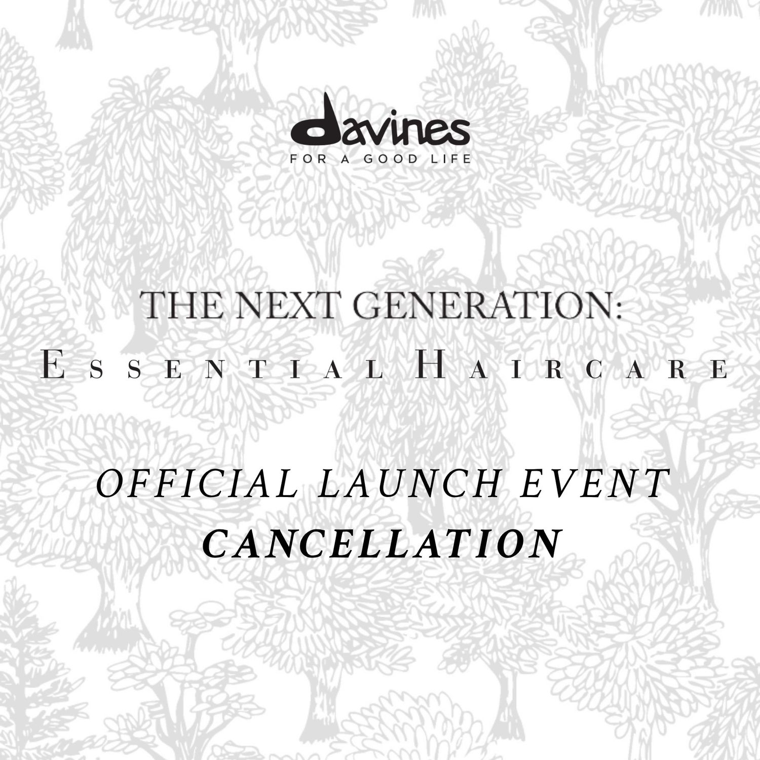 CANCELLATION REQUEST: The Next Generation of Essential Haircare - April 13, 2026, CALGARY