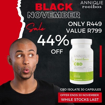 CBD Isolate 30 Capsules | Annique Rooibos CBD Isolate 30 Capsules | Annique Rooibos