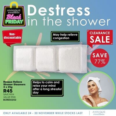 Resque Relieve Shower Steamers 3x25g | Annique Rooibos
