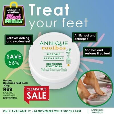 Resque Restoring Foot Soak 300g | Annique Rooibos