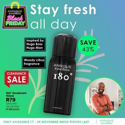 180 Deodorant 150ml | Annique Rooibos 180 Deodorant 150ml | Annique Rooibos