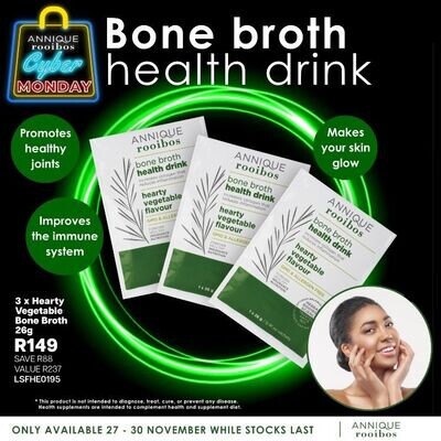 3 x Hearty Vegetable Bone Broth 26g | Annique Rooibos