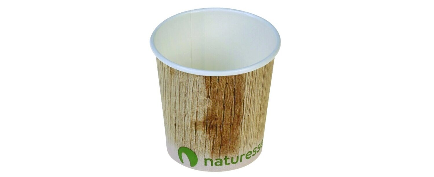 Cardboard cup, palm leaf design, no PLA
