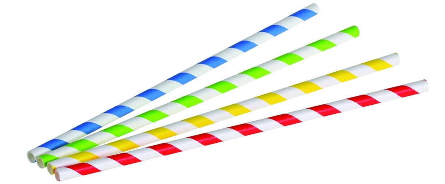 Coloured paper drinking straws