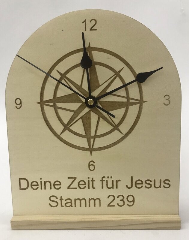 Uhr mit Aufschrift:
Uhr mit Aufschrift:
"Deine Zeit für Jesus"