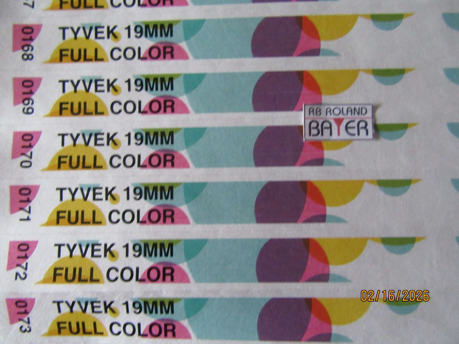 Vollfarbig bedruckte Papierarmbänder ( Tyvek)