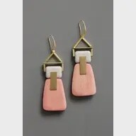 Grey and Pink Geometric Earring