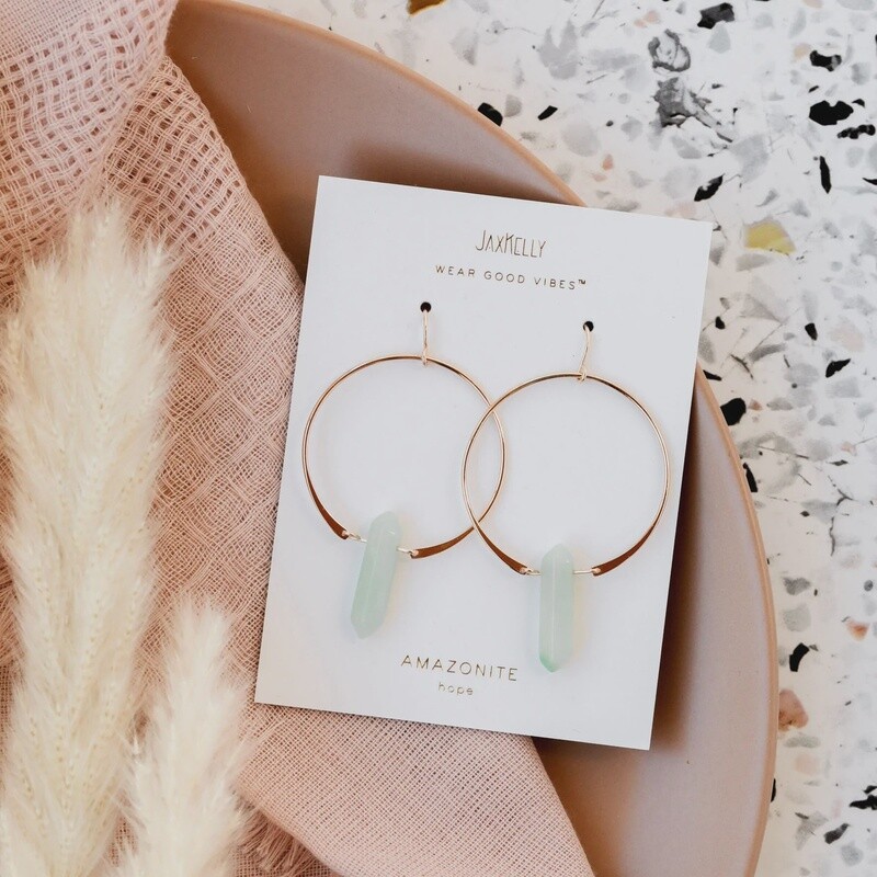 Amazonite Hoops