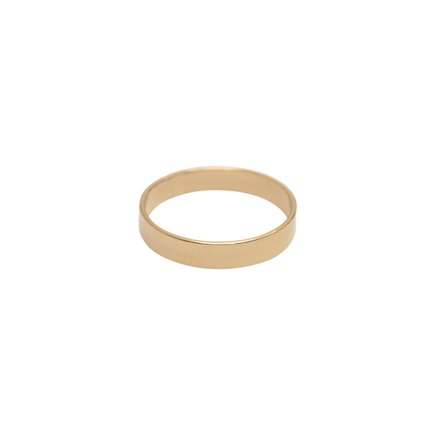 Gold Flat Ring- 3.5mm, Size: 5