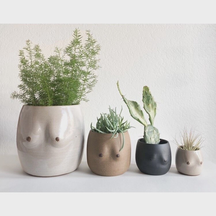 Stoneware Boobie Cup, Colour: Brown, Size: A