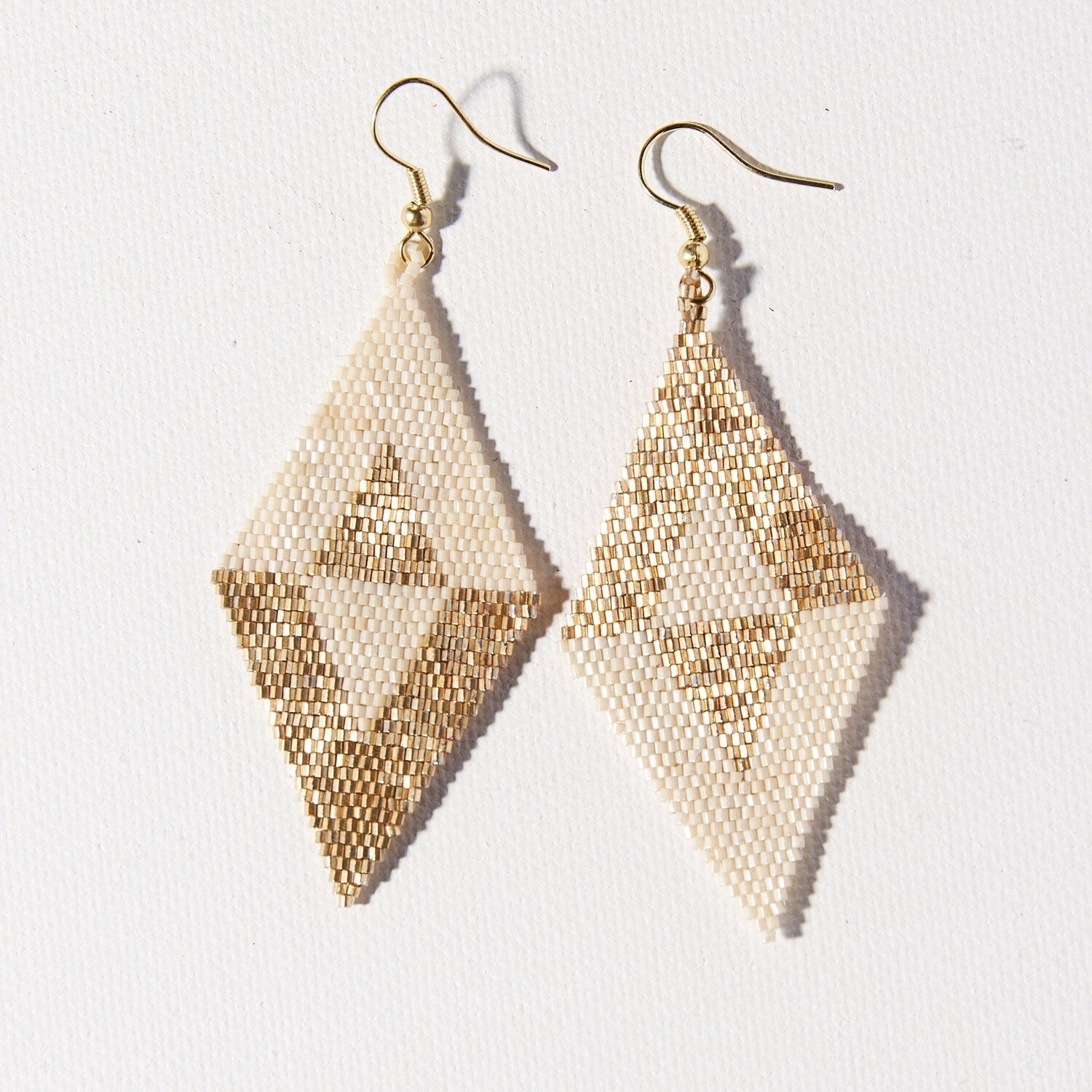 Gold ivory mirror image diamond luxe earring