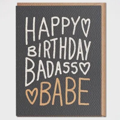Happy Birthday Badass Babe Card
