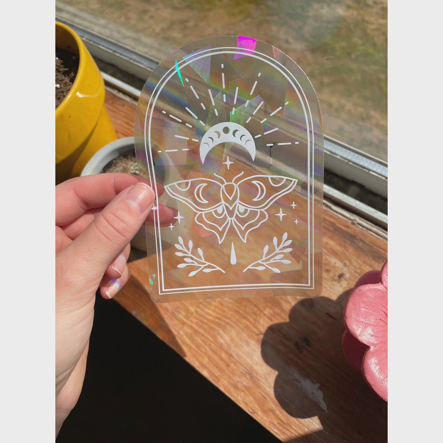 Mystical Moth Suncatcher Rainbow Maker Sticker Sun Catcher