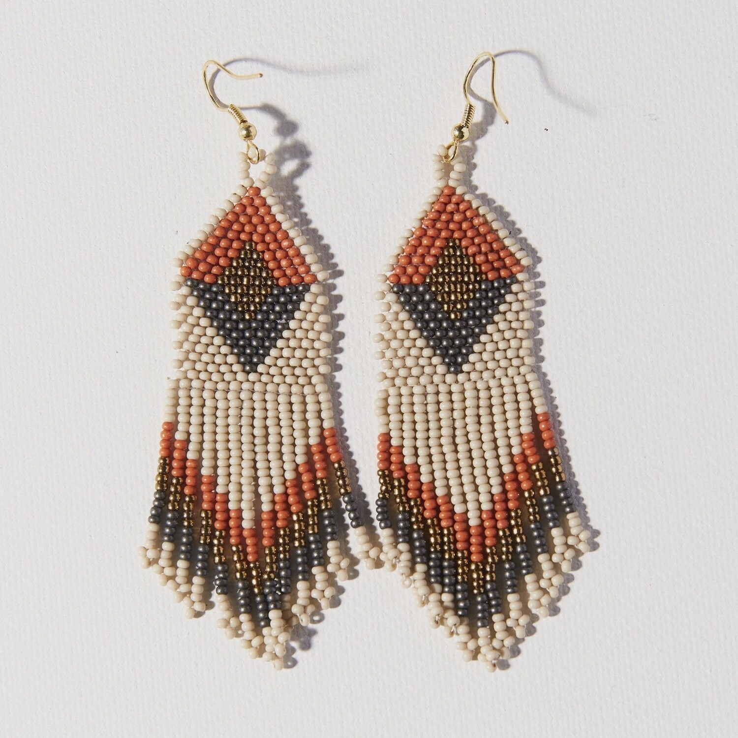 Ivory w/ Rust Grey Diamond Earring