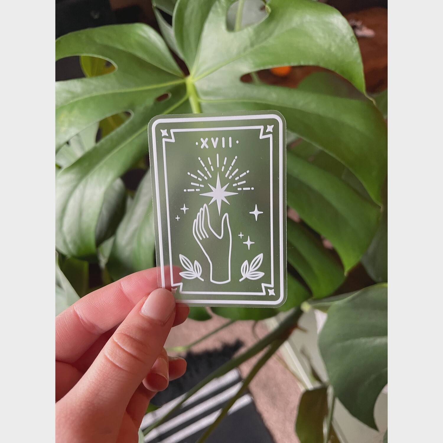 Tarot Card Clear Witchy Sticker Celestial