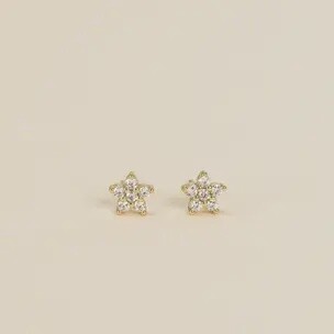 Pave Stud- Flower