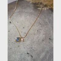 Gold Necklace + Labradorite + Pendant