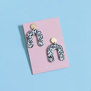 Speckled Acrylic Arch Earrings