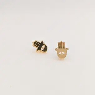 Mirror Acrylic Hamsa Stud Earring