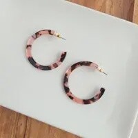 Pink Glitter Tortoise Earrings