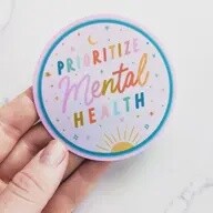 Prioritize Mental Health Sticker Rainbow