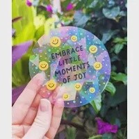 Embrace Joy Happy Rainbow Sticker