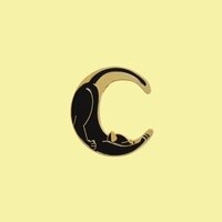 Black Cat Moon Enamel