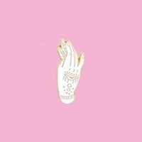 Hand with Feathers Enamel Pin