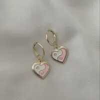 Balanced Love Yin and Yang Huggies/Pink Earrings