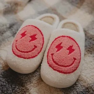 Hot Pink White Lightening Slippers