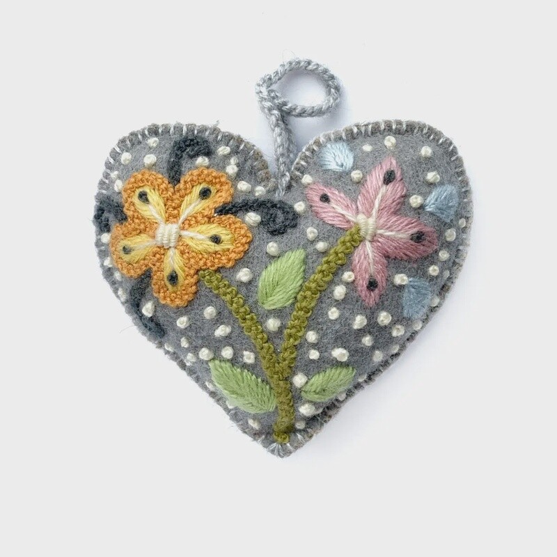 Colorful Hearts, Flowers and Dots Ornament