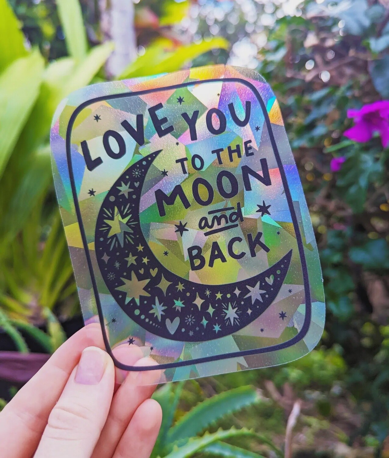 Love You To The Moon Suncatcher Sticker