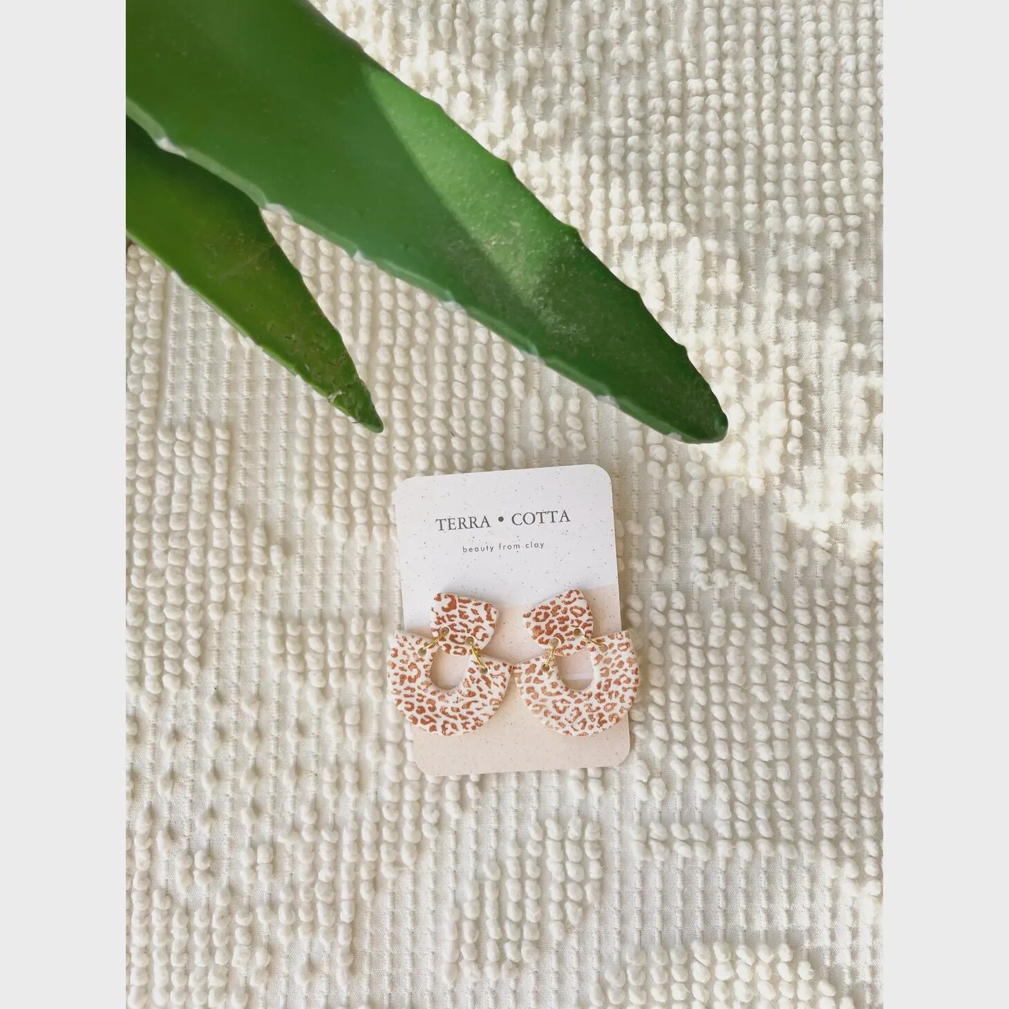 Jane In White Leopard Earrings