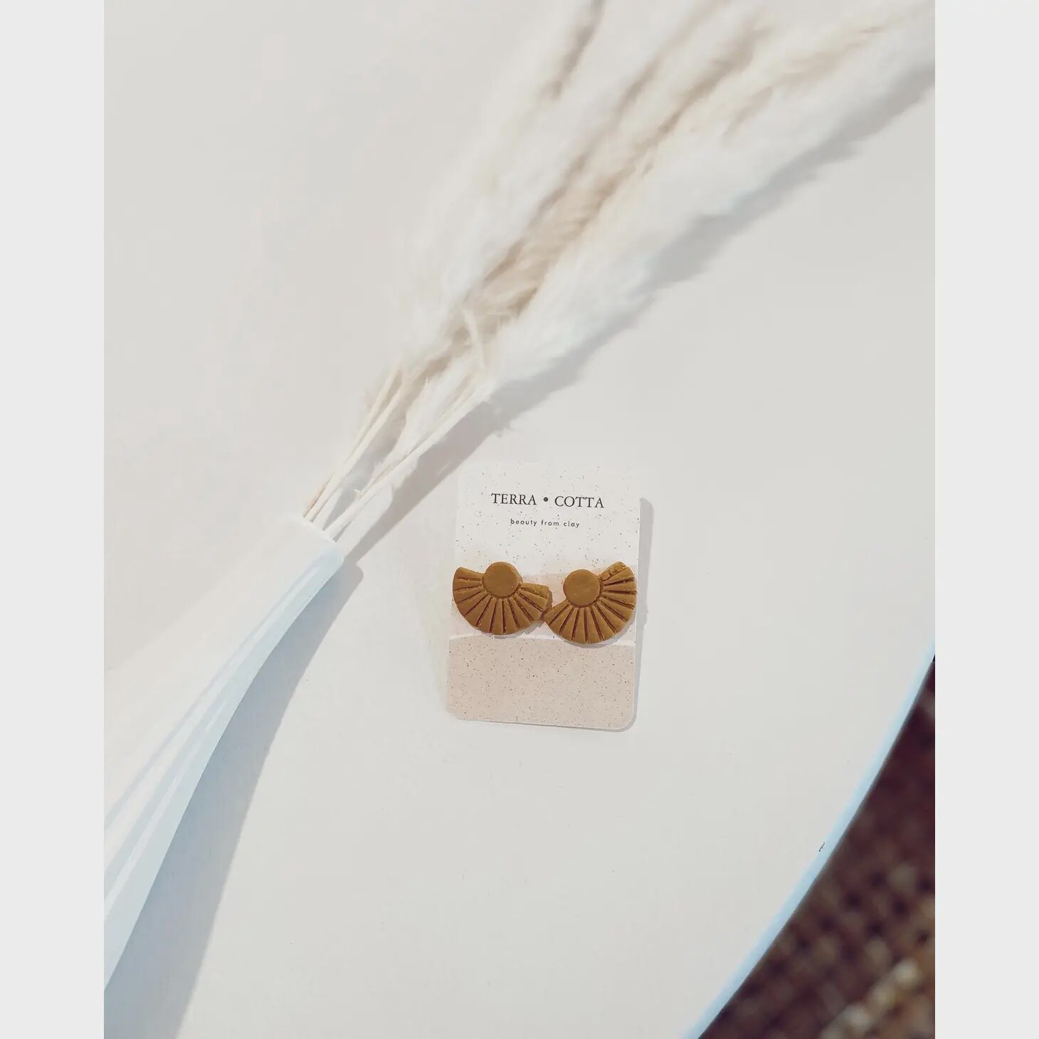Sun Statement Studs In Mustard