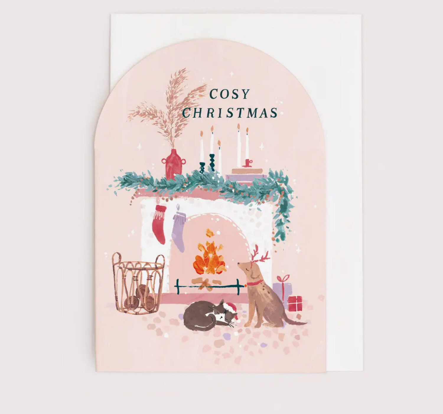 Cosy Fireplace Christmas Card